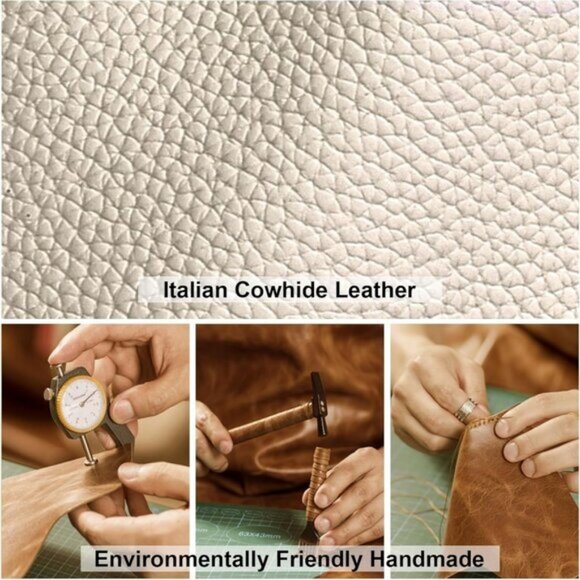 ⚡Women 07BeigeTrendy Genuine Leather Imported Bucket Bag Tote Top Handle Purses - Picture 3 of 6